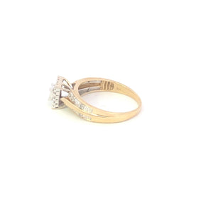 10K 0.20 Ctw Diamond Diamond Princess Cluster Ring Yellow Gold