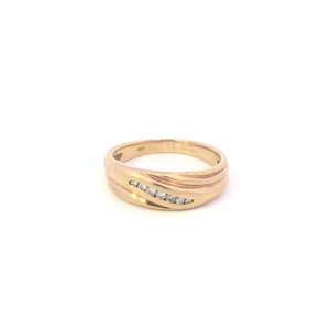 10K 0.44 Ctw Diamond Men's Wedding Band Ring Yellow Gold