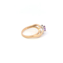 Load image into Gallery viewer, 10K Marquise Amethyst Diamond Accent Vintage Ring Yellow Gold