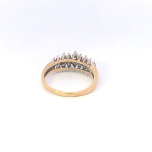 10K 0.59 Ctw Diamond Vintage Baguette Cluster Ring Yellow Gold