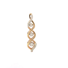 Load image into Gallery viewer, 10K 0.20 Ctw Diamond Twist Dancing Diamond Drop Pendant Yellow Gold