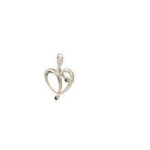 Load image into Gallery viewer, 10K Vintage Diamond Heart Love Symbol Pendant White Gold