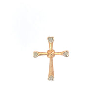 Load image into Gallery viewer, 10K Cross Diamond Heart Accent Christian Faith Pendant Yellow Gold