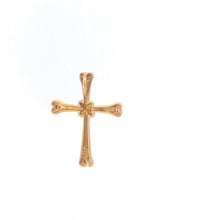 Load image into Gallery viewer, 10K Cross Diamond Heart Accent Christian Faith Pendant Yellow Gold