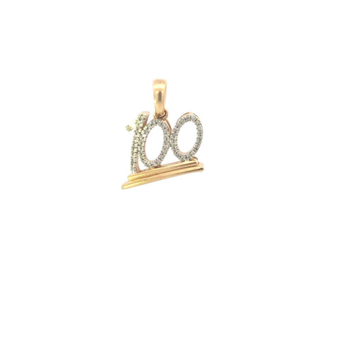 10K 0.25 Ctw Diamond 100 Percent Symbol Pendant Yellow Gold