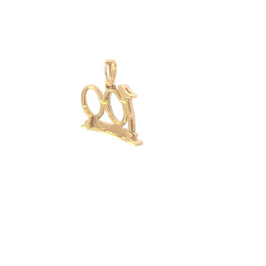 10K 0.25 Ctw Diamond 100 Percent Symbol Pendant Yellow Gold