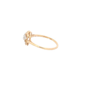 10K Diamond Heart Petal Cluster Love Symbol Ring Yellow Gold