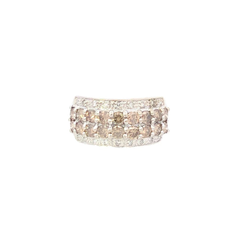 10K 1.50 Ctw Fancy Diamond Encrusted Band Ring White Gold