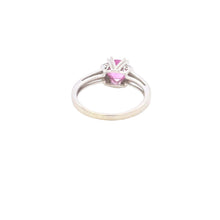 Load image into Gallery viewer, 10K Cushion Pink Sapphire Diamond Statement Ring White Gold