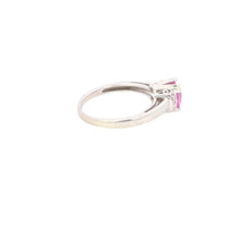 Load image into Gallery viewer, 10K Cushion Pink Sapphire Diamond Statement Ring White Gold