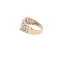 Load image into Gallery viewer, 10K 0.50 Ctw Diamond Tiered Chevron Band Ring Yellow Gold