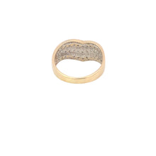 Load image into Gallery viewer, 10K 0.50 Ctw Diamond Tiered Chevron Band Ring Yellow Gold