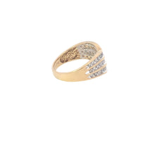 Load image into Gallery viewer, 10K 0.50 Ctw Diamond Tiered Chevron Band Ring Yellow Gold