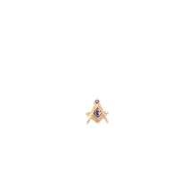 Load image into Gallery viewer, 10K G Masonic Compass Square Lapel Pin/Brooch Yellow Gold