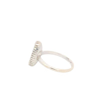 Load image into Gallery viewer, 14K Oval Black Opal Inlay Vintage Statement Ring White Gold