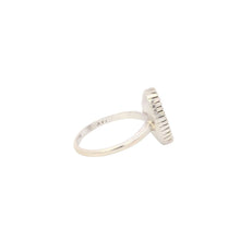 Load image into Gallery viewer, 14K Oval Black Opal Inlay Vintage Statement Ring White Gold