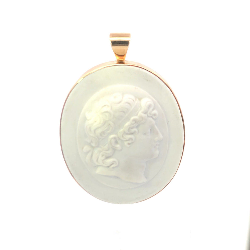 14K 150 Year Staatliche Museen zu Berlin Cameo Oval Pendant Yellow Gold