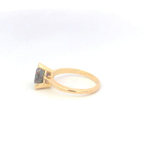 14K Trillion Mystic Topaz Solitaire Statement Ring Yellow Gold