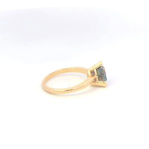 14K Trillion Mystic Topaz Solitaire Statement Ring Yellow Gold