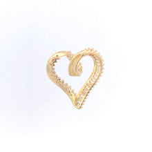 Load image into Gallery viewer, 14K 1.50 Ctw Baguette Diamond Vintage Heart Pendant Yellow Gold