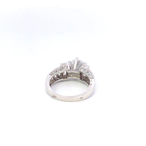 Sterling Silver Round Classic Vintage Travel Engagement Ring