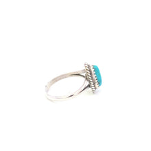 Load image into Gallery viewer, Sterling Silver Southwestern Vintage Turquoise Rope Trim Ring