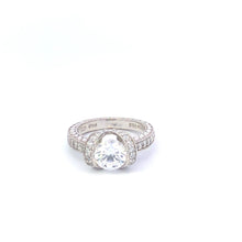 Load image into Gallery viewer, Sterling Silver Round CZ Encrusted Travel Engagement Ring