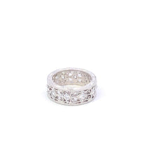 Load image into Gallery viewer, Sterling Silver Ornate Filigree Eternity CZ Wedding Band Ring
