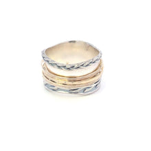 Load image into Gallery viewer, Sterling Silver Ornate Citrine Vine Two Tone Spinner Busy Ring
