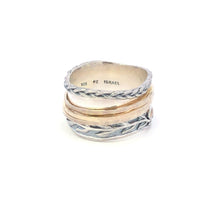 Load image into Gallery viewer, Sterling Silver Ornate Citrine Vine Two Tone Spinner Busy Ring