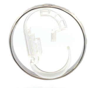 Sterling Silver Beach Ocean Motif Stamped Bangle Bracelet 8.25"