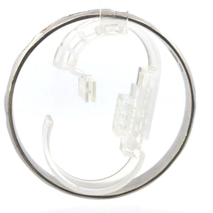 Sterling Silver Beach Ocean Motif Stamped Bangle Bracelet 8.25"