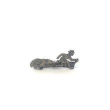 Load image into Gallery viewer, Sterling Silver Bear Chasing Fisherman Yukon Rockies Lapel Pin/Brooch