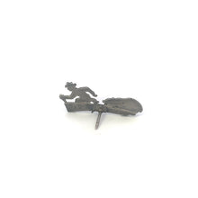 Load image into Gallery viewer, Sterling Silver Bear Chasing Fisherman Yukon Rockies Lapel Pin/Brooch