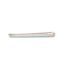 Load image into Gallery viewer, 14K Art Deco Enamel Forget Me Not Flower Bar Pin/Brooch Yellow Gold