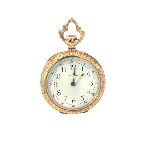 Waltham Ornate A W Co Floral Vintage Pocket Watch