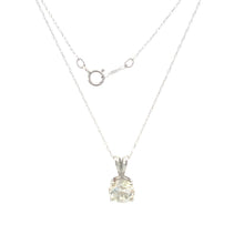 Load image into Gallery viewer, 14K Round Solitaire Vintage Cable Chain CZ Necklace 18&quot; White Gold