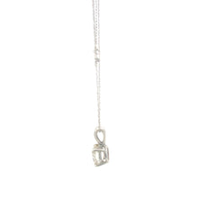 Load image into Gallery viewer, 14K Round Solitaire Vintage Cable Chain CZ Necklace 18&quot; White Gold