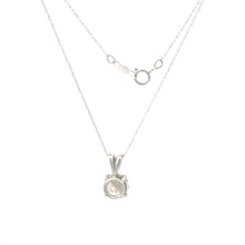 Load image into Gallery viewer, 14K Round Solitaire Vintage Cable Chain CZ Necklace 18&quot; White Gold