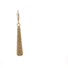 Load image into Gallery viewer, 14K Textured Tear Drop Granulated Single Dangle Earring Yellow Gold