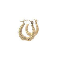 Load image into Gallery viewer, 10K 19.6mm Bamboo Vintage Fashion Hoop Earrings Yellow Gold