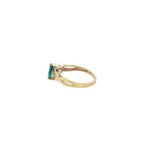 Load image into Gallery viewer, 10K Marquise Syn. Emerald Diamond Accent Ring Yellow Gold