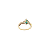 Load image into Gallery viewer, 10K Marquise Syn. Emerald Diamond Accent Ring Yellow Gold