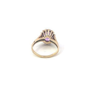 10K Oval Amethyst Vintage Classic Statement Ring Yellow Gold