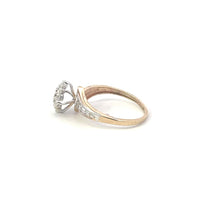 Load image into Gallery viewer, 10K Vintage Diamond Illusion Statement Bypass Ring Yellow Gold