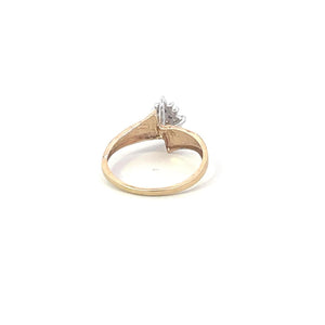 10K Vintage Diamond Illusion Statement Bypass Ring Yellow Gold