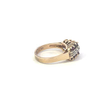 Load image into Gallery viewer, 10K Diamond Squared Rubellite Vintage Band Ring Yellow Gold