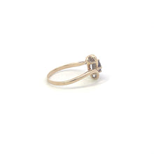 Load image into Gallery viewer, 10K Pear Amethyst Vintage Diamond Accent Bypass Ring Yellow Gold