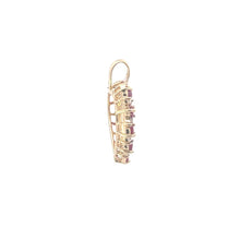 Load image into Gallery viewer, 10K Vintage Rubellite Diamond Heart Love Symbol Pendant Yellow Gold