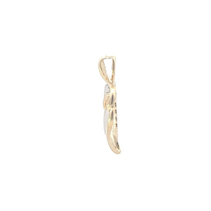 10K Diamond Heart Love Symbol Vintage Romantic Pendant Yellow Gold